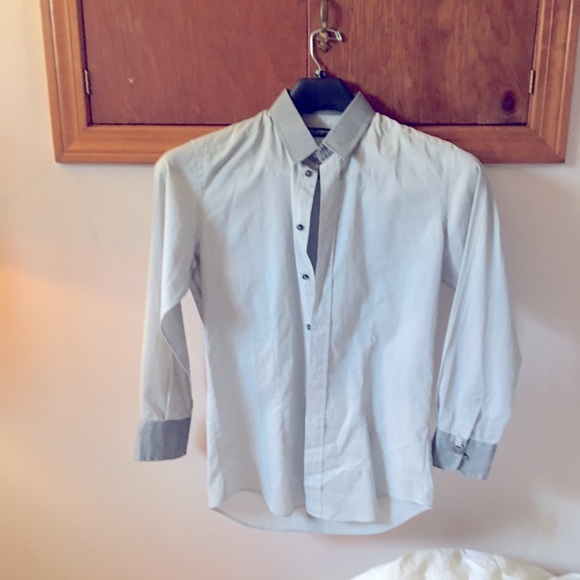Dolce and Gabbana slim fit gray button down shirt. - Picture 1 of 9